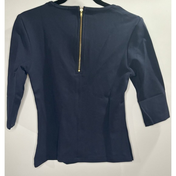 Chloe Kristyn Women's Navy Veronica Top V-Neck‎ Size Small NWT - Picture 3 of 3